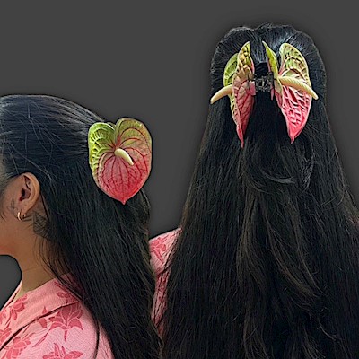 Large Anthurium Claw Clip - Pink                                           